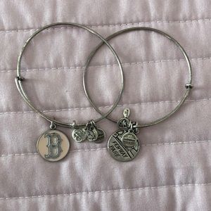 Bundle of 2 Boston Red Sox and Fenway Park Alex & Ani silver bracelets